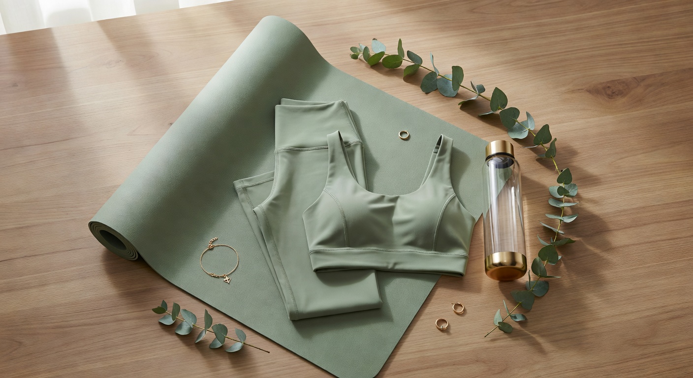 Aurelia luxury activewear flatlay